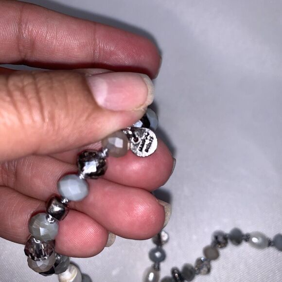 VINTAGE MARLYN SCHIFF GLASS BEADED HAND CRAFTED CONTINUOUS LONG NECKLACE - Picture 4 of 7